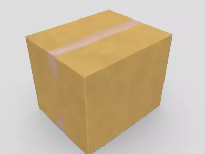 CC0 - Cardboard Box Closed Free low-poly 3D model
