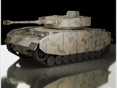 Panzer IV Ausf G summer 1944 camouflage - 4K Textured  3D model