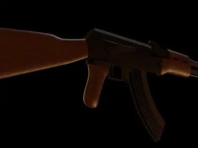 Ak47 Rifle Assault Rifle Gun Weapon 3D Model Free low-poly 3D model