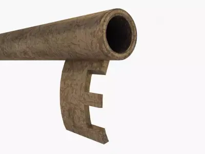 Vintage Key Low-poly 3D model