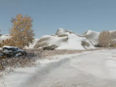 Mountain Village In Autumn 3D model