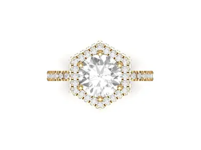 Round stone Fashion-Ring 3D print model