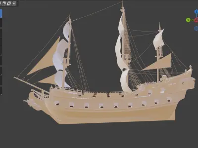 Pirate Ship 3D model by jacksonjsoong