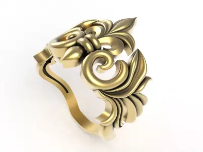 Fancy Design Ladies Ring 3D print model