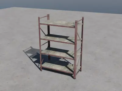 Industrial Metal Shelf 3D model