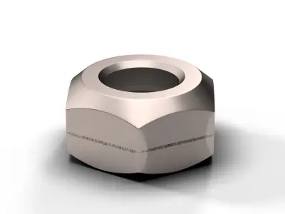 Hex Nut Low-poly 3D model by orhanyucesoy