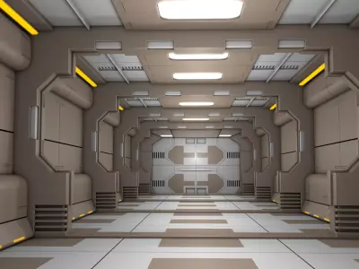 Sci Fi Corridor Room 3D model buy