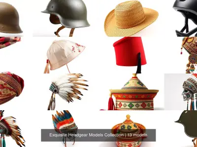 Exquisite Headgear Models Collection 3D Model Pack
