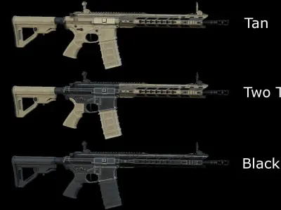 Modular Combat Rifle-Designated Marksman Variant Low-poly 3D model