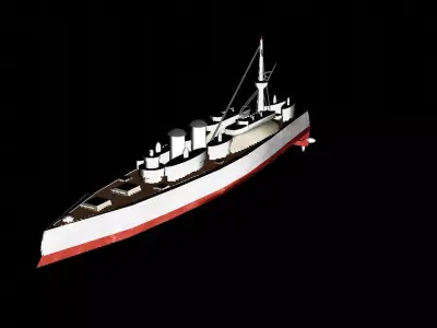 Watercraft battleship Free 3D model