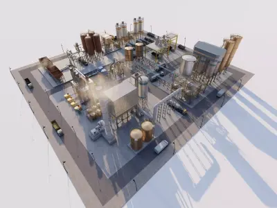 Industrial Factory-Factory building 3D model
