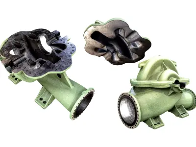 Split Casing Centrifugal Pump Housing Low-poly 3D model
