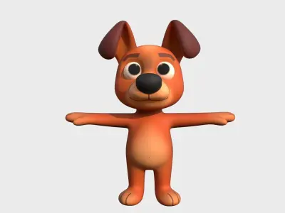 Cartoon Dog Low-poly 3D model purchase