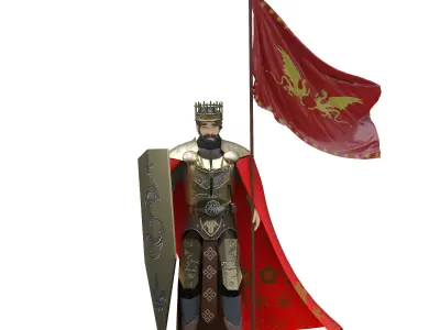 King  Arthur Low-poly 3D model