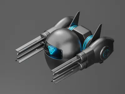 AI drone Low-poly 3D model