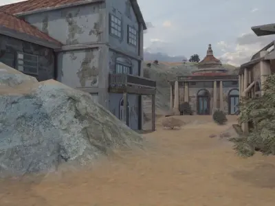 Abandoned Coastal Village 3D model