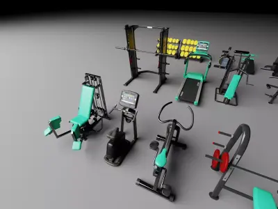Gym Fitness Equipment Pack 3D Models 3D model