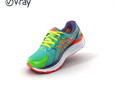 Vivid Athletic Shoe Model Pack with Dynamic Design Low-poly 3D model