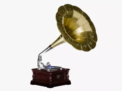 Gramophone Low-poly 3D model