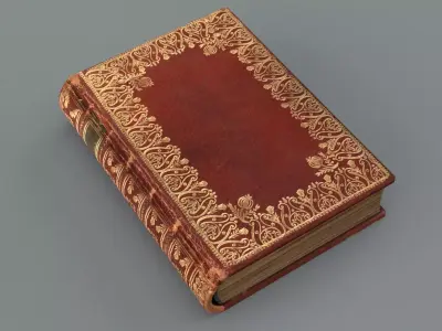 Old leather cover book Low-poly 3D model