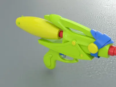 laos Water Gun Low-poly 3D model