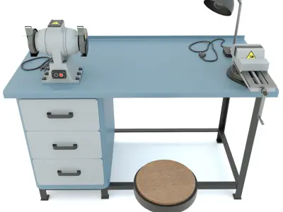 Workbench and garage tools 5 Items - Collection 1 3D model