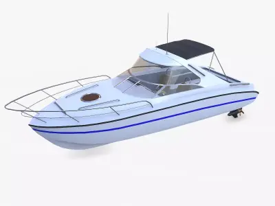 Speeddboat 018 Low-poly PBR Low-poly 3D model