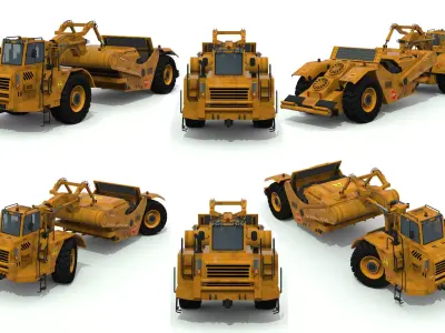 scraper truck Low-poly 3D model