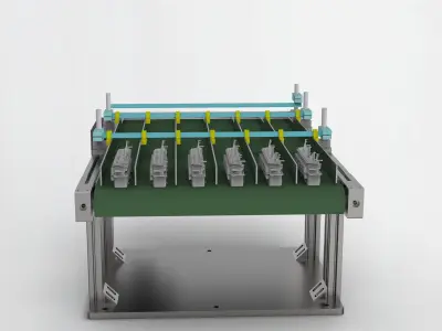 Split belt assembly line 3D model