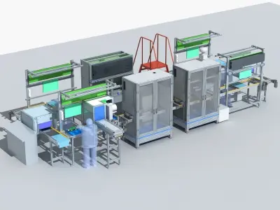 Industrial Equipment 9 - Flow Production Line 3D model