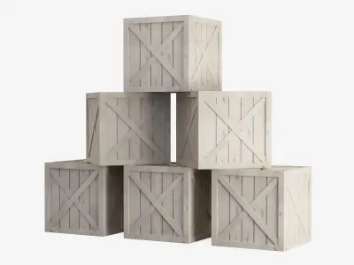 Wooden Box Crate Low-poly 3D model purchase