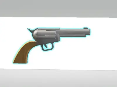 Revolver Low-poly 3D model get