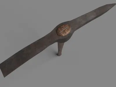 Pickaxe Worn - Railroad Style Low-poly 3D model