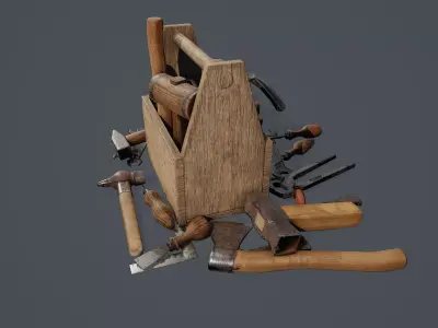 Woodworking Tools PBR Low-poly 3D model