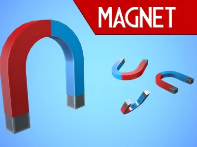 MAGNET CARTOON STYLIZED Low-poly 3D model
