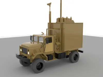 Military radar truck 3D model