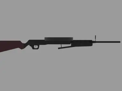 DP-28 With Individual Part Low-poly 3D model