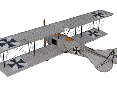 Albatros BII Low-poly 3D model