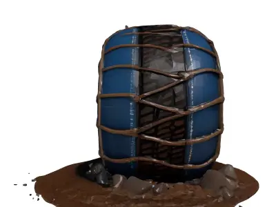 Buoy Wrapped Tire Industrial Asset 3D model
