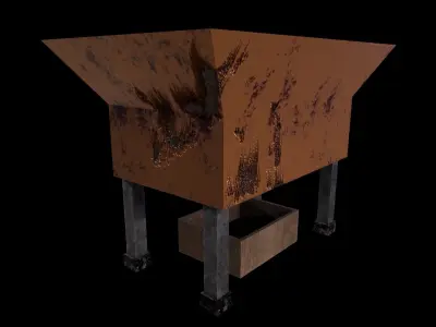 Old Shredder - PBR Game Ready - Low-poly 3D model Low-poly 3D model