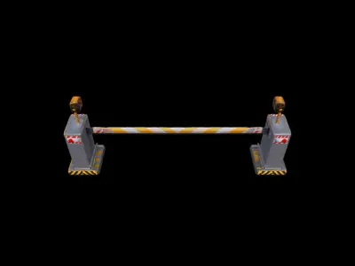 3d Render A Closed Boom Barrier Blocking A Road 3D model