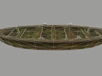 boat 1 old wooden Low-poly 3D model