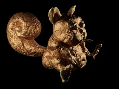 Antique Copper Statue of an Ancient Beast Low-poly 3D model purchase