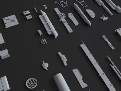 Kitbash Kit - 90 Original Star Wars Parts 3D model