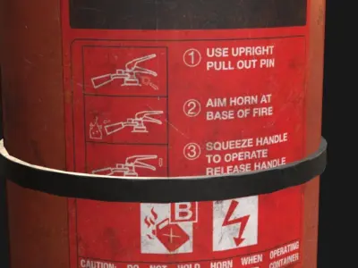 Fire extinguisher Low-poly 3D model 14