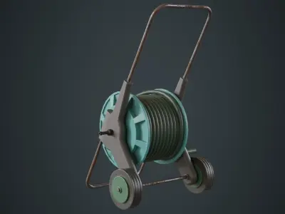 Hose Cart 1B Low-poly 3D model
