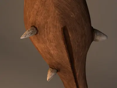 weapon wooden sword with spikes Low-poly 3D model