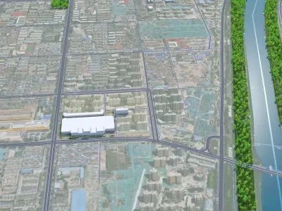Dezhou Shandong China 25km Free low-poly 3D model