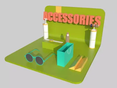 Accessories Stall Low-poly 3D model