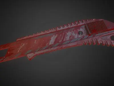 Box Cutter Lowpoly Bloody Version - Gameready - PBR Textures Low-poly 3D model